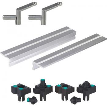 Accessoires de Serrage pour Établi - wolfcraft - 4 Mors, 2 Brides, 2 Mors de Protection