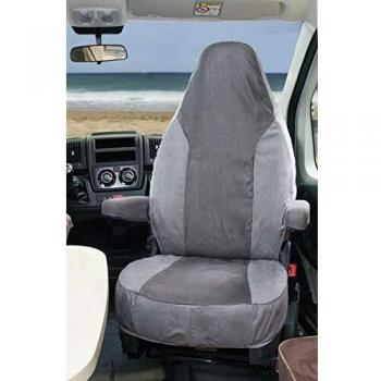 Hindermann 1-piece slipcovers for Fiat Ducato seats, anthracite/light gray