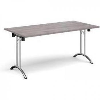 OakWave Folding Table with Curved Rails