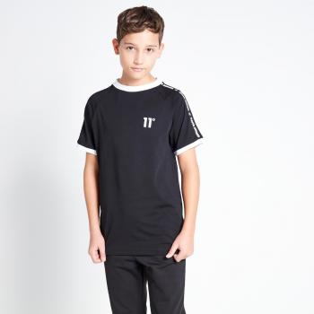 Camiseta Negra con Ribetes y Cinta para Niños
