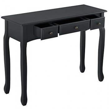 Tavolo Consolle Vintage 3 Cassetti Nero 78x100x35