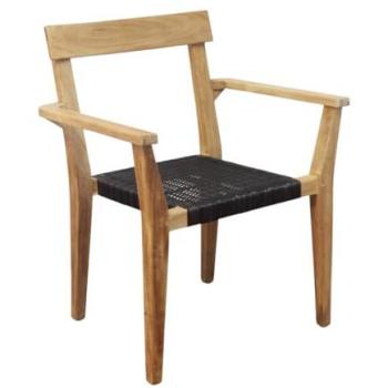 Pagan Poltrona Impilabile Teak & Wicker Milani Home