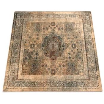 Tapis MAMLUK en laine Carré Rosette 170x170 cm Crème Beige