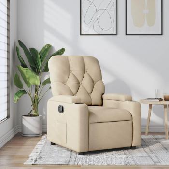 Sillón reclinable vidaXL color crema