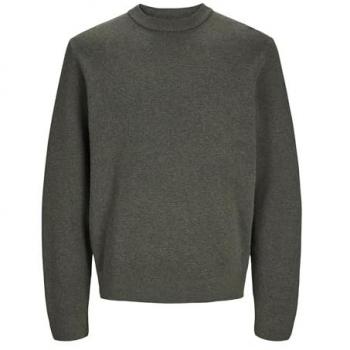 Strickpullover JACK & JONES JPRBLAMILANO STITCH KNIT CREW NECK SN - Größe S, grau (peat)