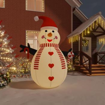 Muñeco de nieve hinchable con luces LED blanco