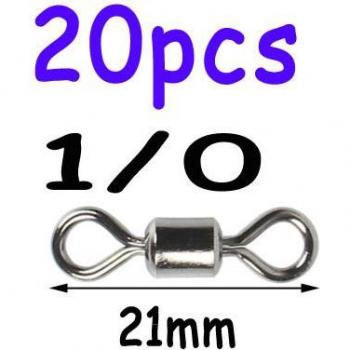 Black Rolling Swivel Snap Hook Connector - Large Size 8 Shape (5/20 Pack)