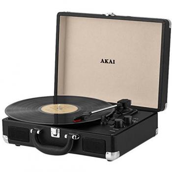 Akai 3 Speed Portable Turntable with 2 x 5W Speakers - Black