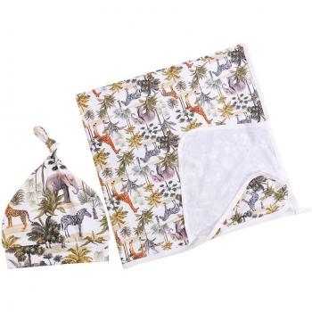 Ropa de Dormir para Bebé 0-3M con Sombrero - 2 Unidades Primavera Otoño Diseño de Girasol y Animales