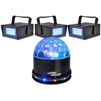 Ensemble Soirée Fiesta Sunmagic avec 3 LEDs Stroboscopiques Blancs