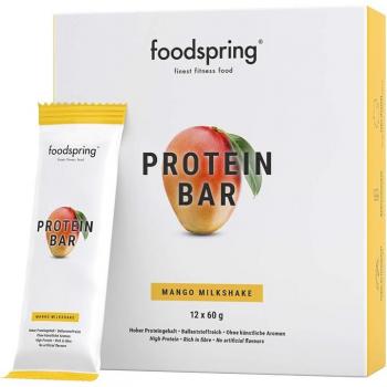 Foodspring Barretta Proteica | Confezione da 12 | Mango Milkshake | Snack Proteico