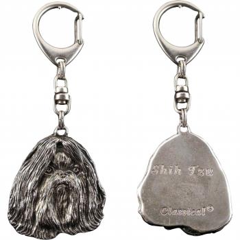 Adorno de Bolso Shih Tzu - Llavero Plateado