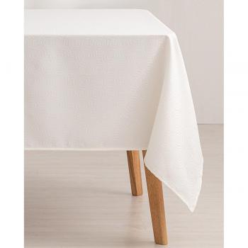 GAMUSI Mantel antimanchas jacquard Ring blanco