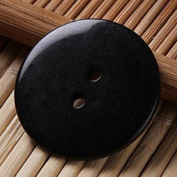 Round Black Craft Buttons – 9–25 mm, Two Holes, Resin & Dough Design