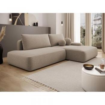 Canapé d'angle droit en tissu taupe