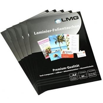 LMGA4-80-25 Laminierfolien A4, 80 Mikron, 25 Stück