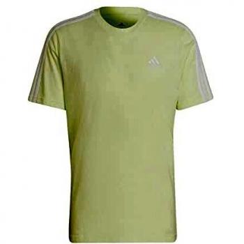 Essentials T-Shirt 3 Stripes in Lime per Uomo