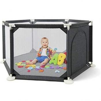Babylo Playpen for Toddlers, Zip Door and Breathable Mesh