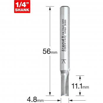 Trend CRAFTPRO Two Flute Straight Router Cutter 4.8mm 11.1MM 1/4