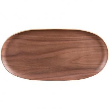 Plateau en bois brun ovale 31x15 cm - Table Passion