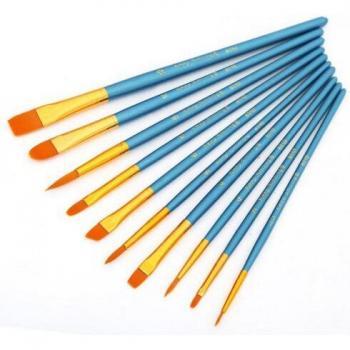 Nylon Hair Watercolor Paint Brushes - 10Pcs Set