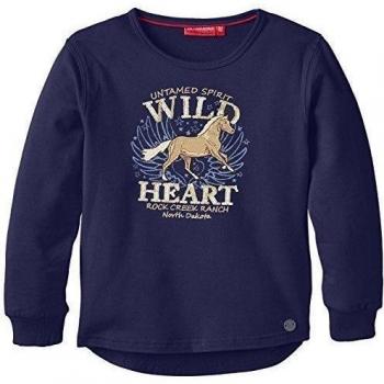 SALT AND PEPPER Sudadera para Niñas con Diseño de Caballos, Azul (navy blue 450) 7 años (122 cm)