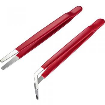 2-Piece Flat and Round Curved Tweezers Set