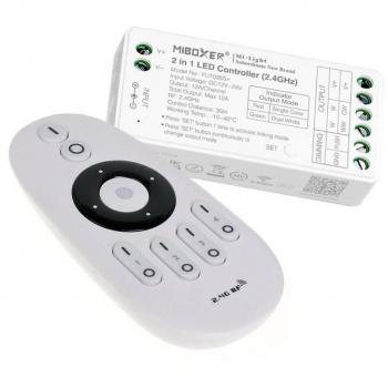 Controlador RF 2,4G 12V-24V 12A – Monocolor e CCT Integrado