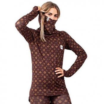 Eivy Icecold Gaiter Tuta Intima Femminile a Maniche Lunghe con Collare Alto in Pile Monogram S