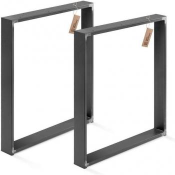 LAMO MANUFAKTUR Support Table à Manger 60x72cm – Lot de 2 – Profil 60x20mm – Acier Naturel