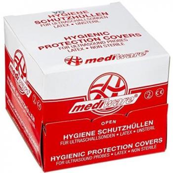 Mediware H5 1330 Ultraschall-Schutzhüllen mit Gleitmittel, einzeln in Alufolie, puderfrei