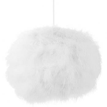 Small White Feather Decorated Pendant Light Shade
