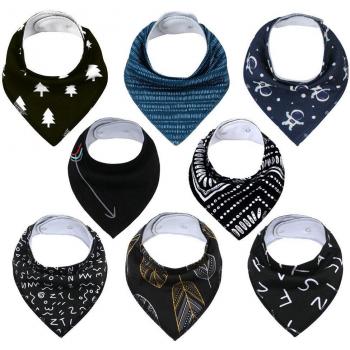 8Pcs Baby Bandana Bibs for Boys and Girls