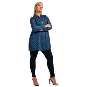 Longline Textured Shirt – Women’s Blue