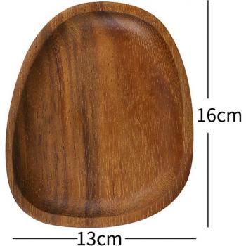 Bandeja de Mesa de Madera Maciza Irregular para Postre