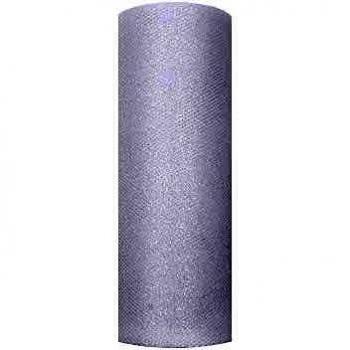 PartyDeco Rotolo di Tulle Bianco con Glitter