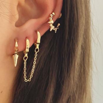 Aretes Redondos Dorados “Serpiente”