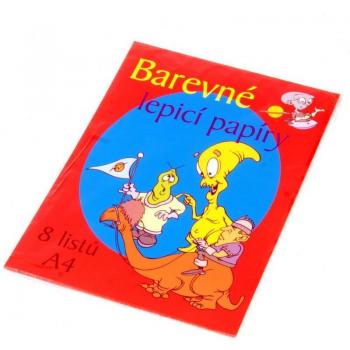 Složka lepicích barevných papírů A4 - 8 ks