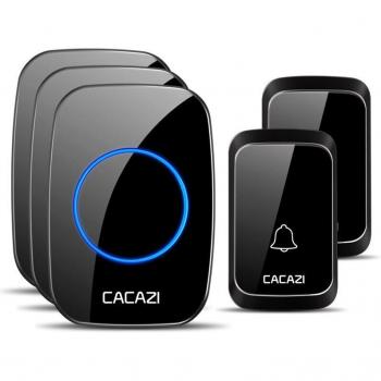 Waterproof Wireless Doorbell – 300 M Range, Battery Operated, 1‑2 Button Remote & 1‑2‑3 Chime Receiver