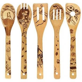 Kit Halloween de 5 spatules en bois non adhésif