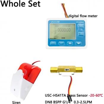 Medidor Digital de Flujo Latón 60 ℃ Turbina G1/4 BSPP