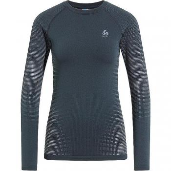 Camiseta Odlo BL Top Crew Performance Warm manga larga azul oscuro mujer - L