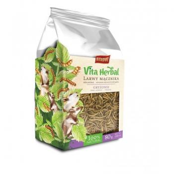 VITAPOL Vita Herbal: Weiße Fliege Larvenmix, 80 g für Nagetiere