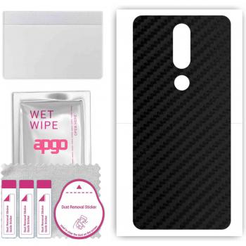 Autocolante protector trasero Nokia 5.1 Plus (Nokia X5), vinilo, diseño negro carbón