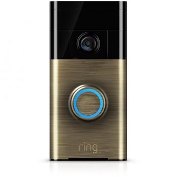 Ring VideoTürklingel 720 p – HD‑Video, Gegensprechfunktion, Bewegungsmelder, WLAN, Antique Brass