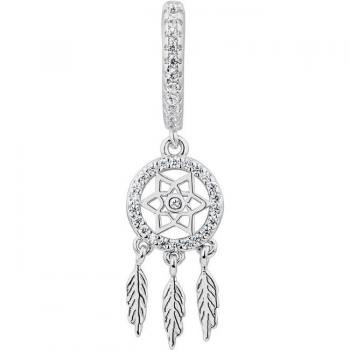 Ear Candy - Piercing aro Dream Catcher de plata bañada en rodio