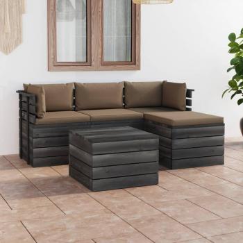 Set Divani da Giardino VidaXL su Pallet con Cuscini Massello Pino