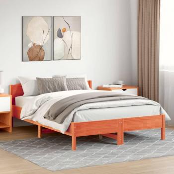 VidaXL Bed Frame without Mattress Wax Brown 160x200 cm Solid Wood Pine