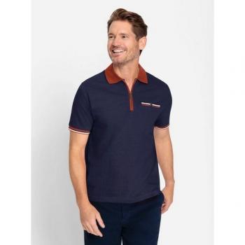 Blaues Kurzarm-Poloshirt für Herren