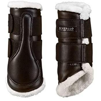 Acavallo Kunstleder Brushing Gamaschen Vorderbein – Braun‑Schwarz
